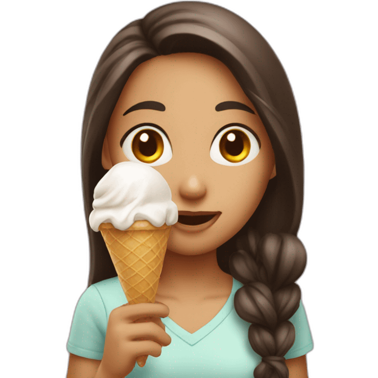 Girls with an ICE cream emoji