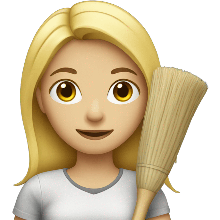 Blonde Girl with a broom emoji