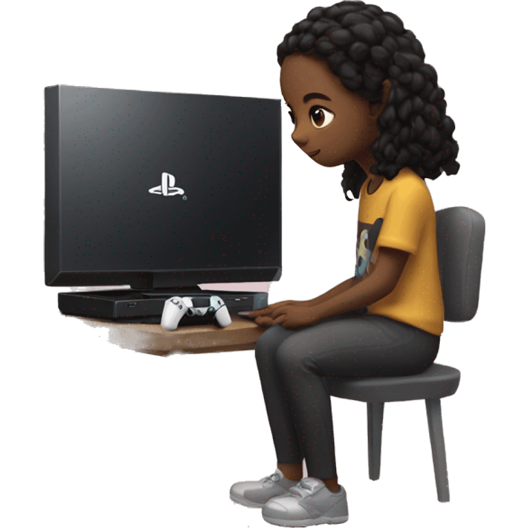 A girl playing ps5 alone emoji