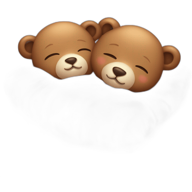 Cute little bears sleeping together in love emoji