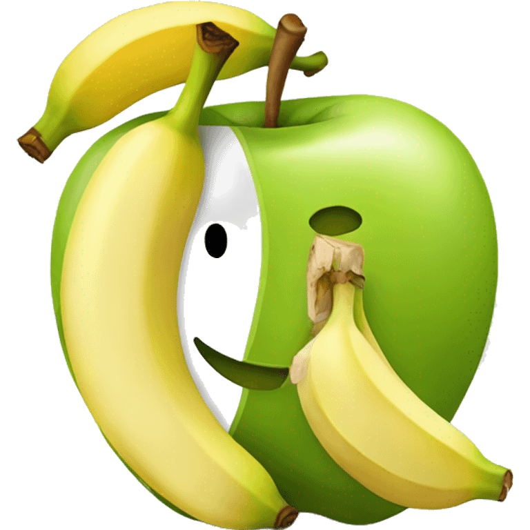 apple with banana emoji