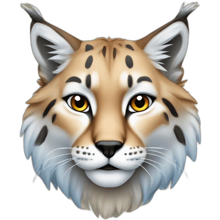 Multicoloured lynx emoji