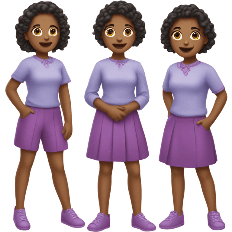 Triplet girls emoji