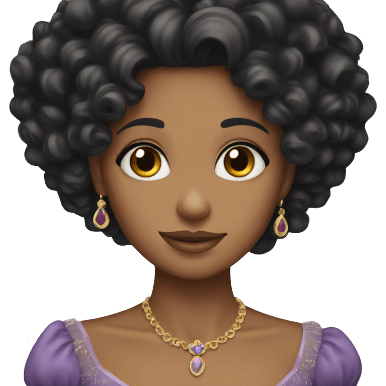 black curly haired princess emoji