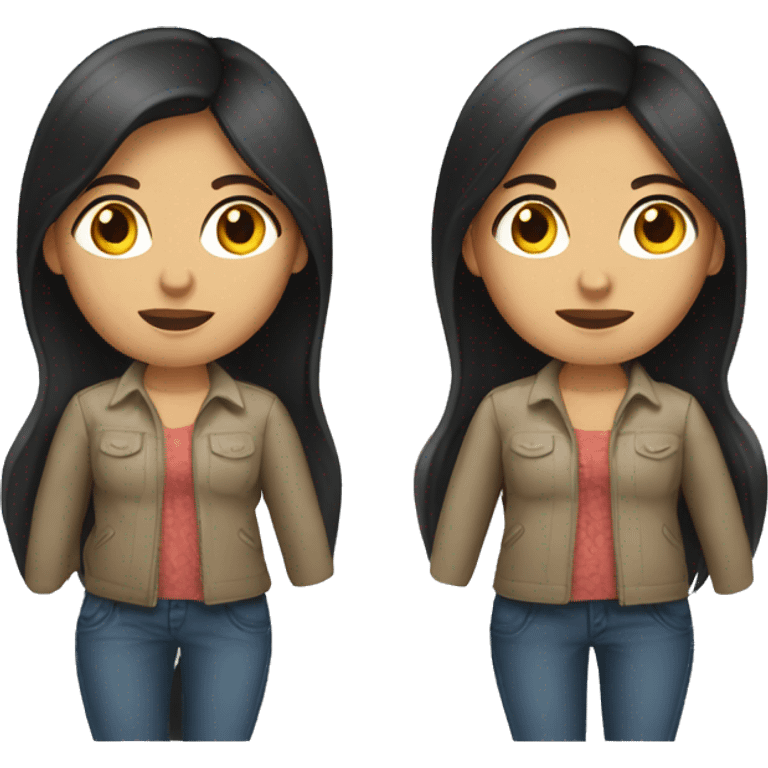 Chilean woman with dark long hair emoji