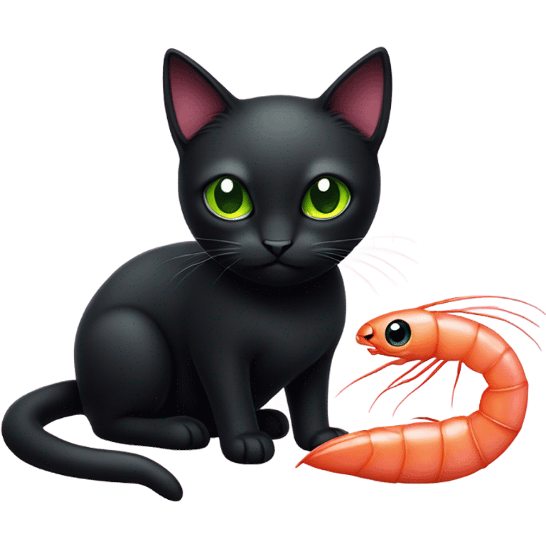 black cat shrimp  emoji