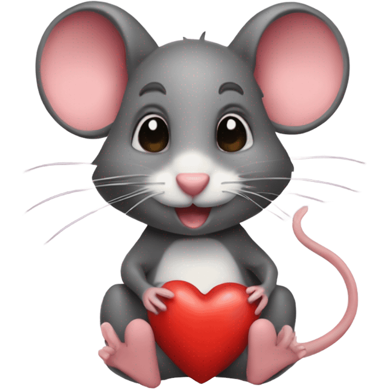 Ratón con ojitos de corazón emoji