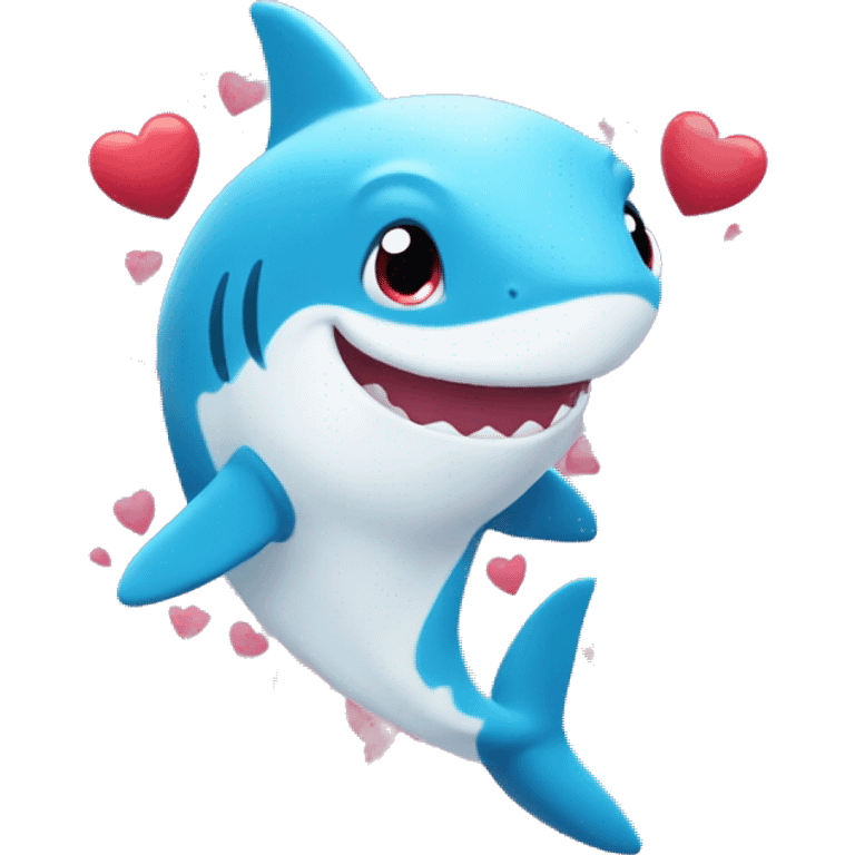 Baby shark with hearts around it  emoji