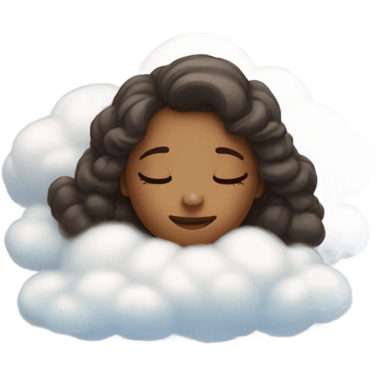 Girl dreaming on a cloud emoji