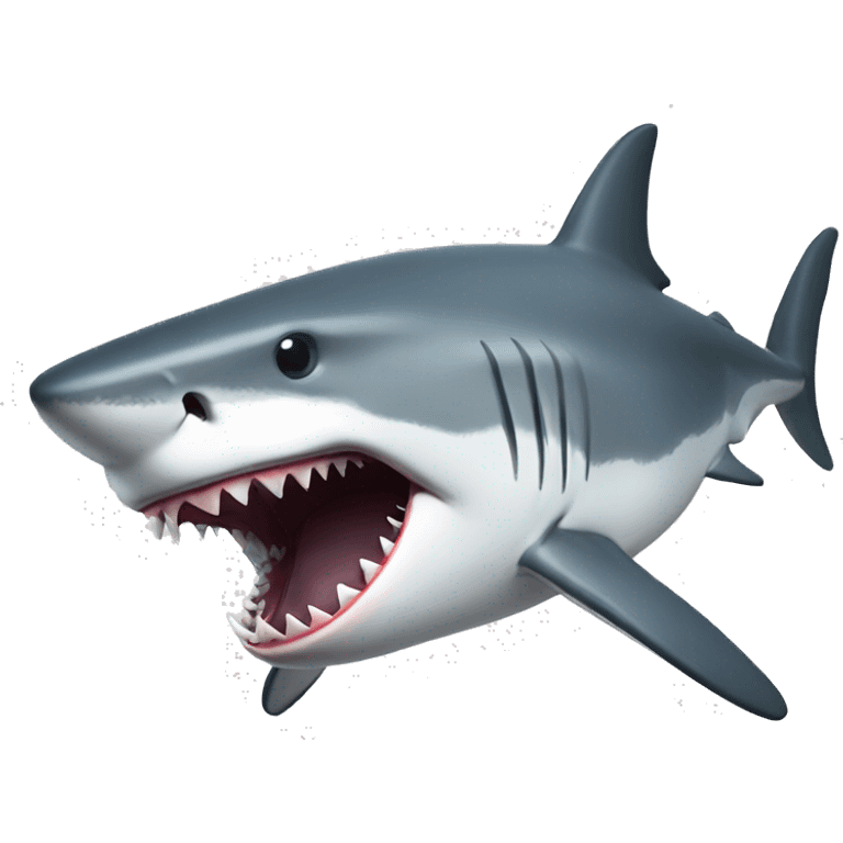 Great white shark eating emoji