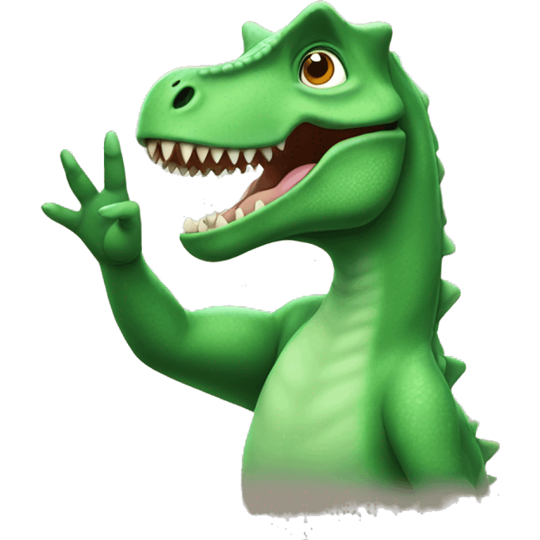 Dinosaur saluting emoji