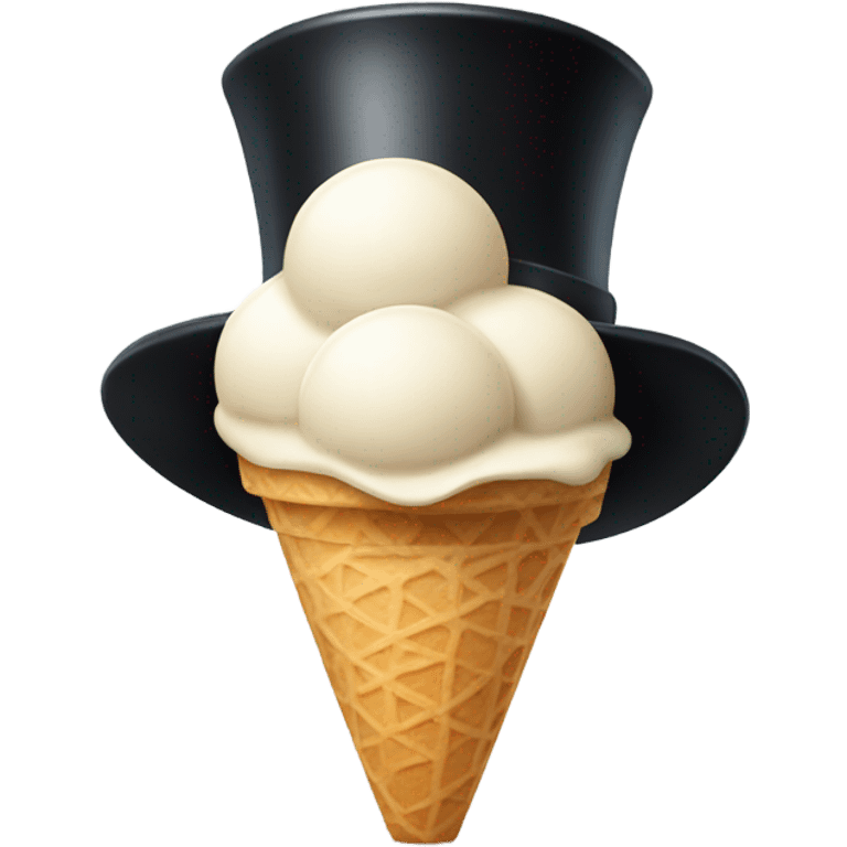 Ice cream with a top hat emoji