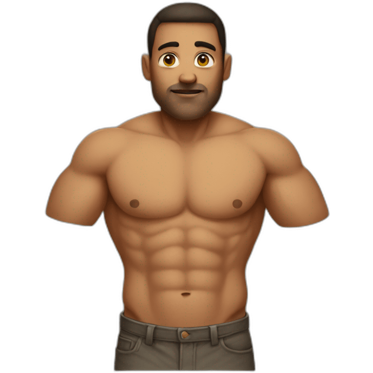 man with huge chest emoji