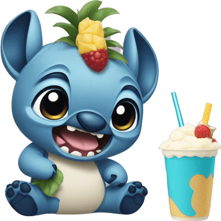 Stitch with pinocolada emoji