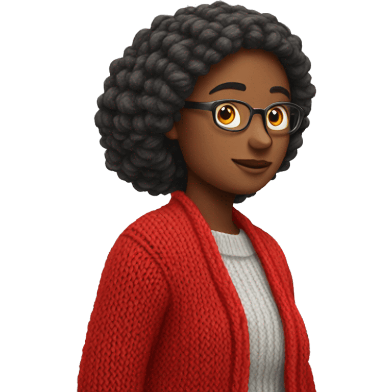 Red knit cardigan emoji