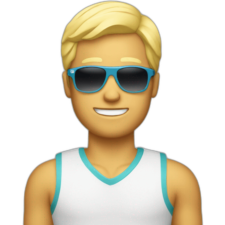 blond men with racing sunglasses emoji