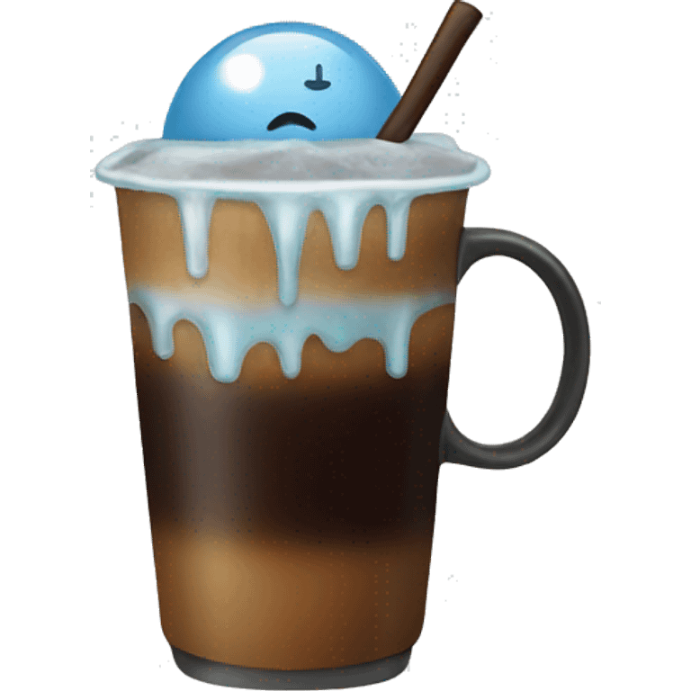 Ice inside of a coffee  emoji