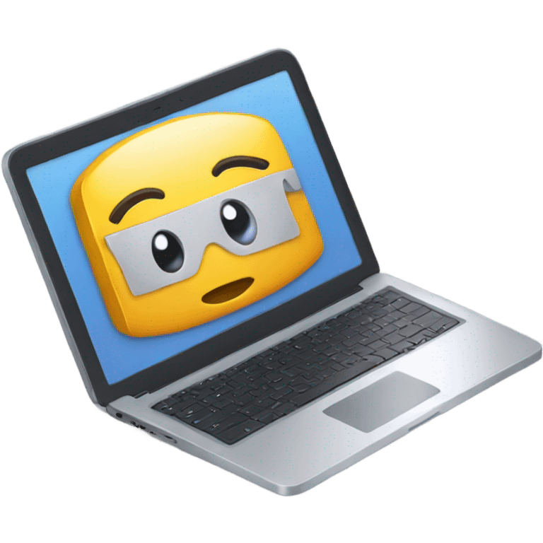 Laptop with it code emoji