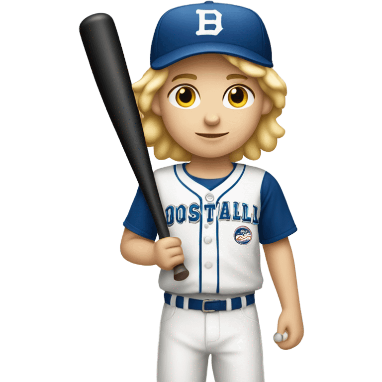 blonde boy baseball player  emoji