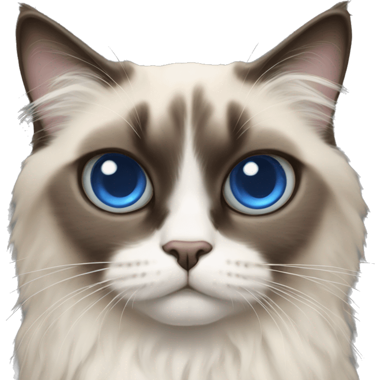 Ragdoll cat with a triple eyes emoji