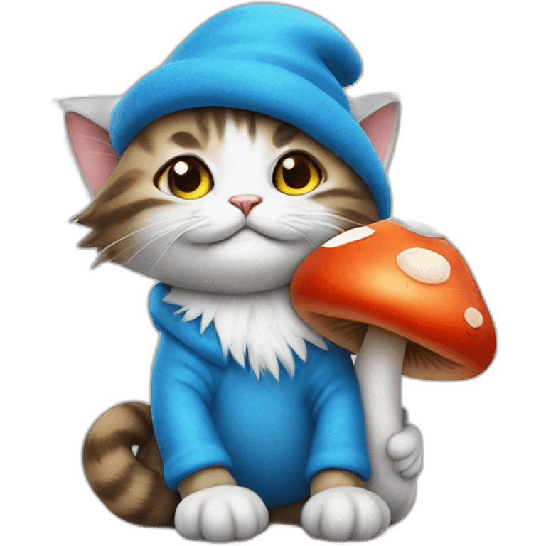 smurf cat with a mushroom for hat emoji