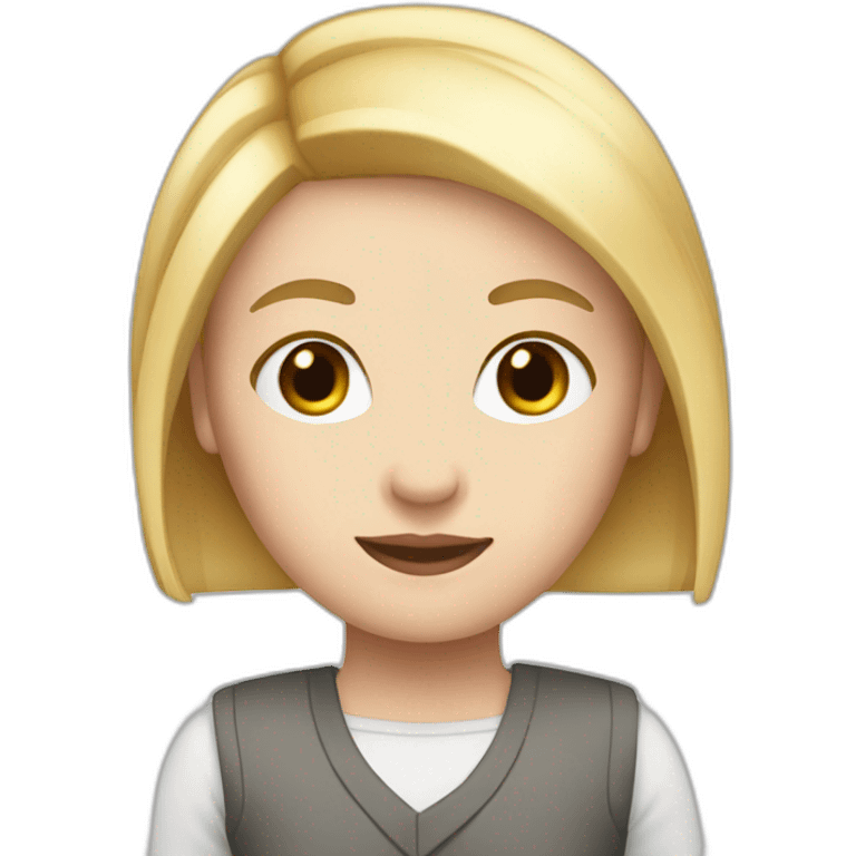 short white girl with stright blonde hair and red strips in hair emoji