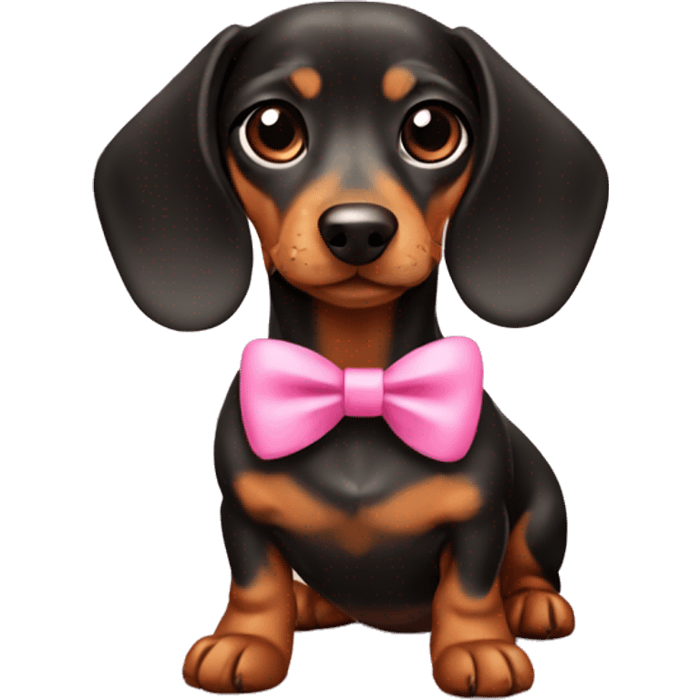 dachshund with pink bow emoji