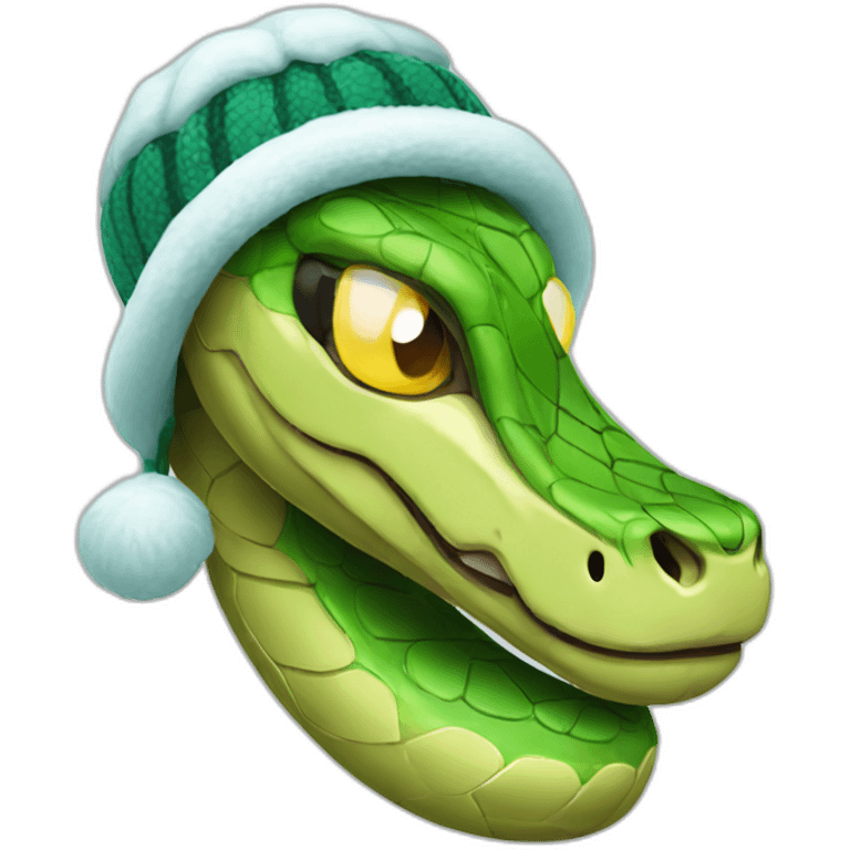 snake with a winter hat emoji