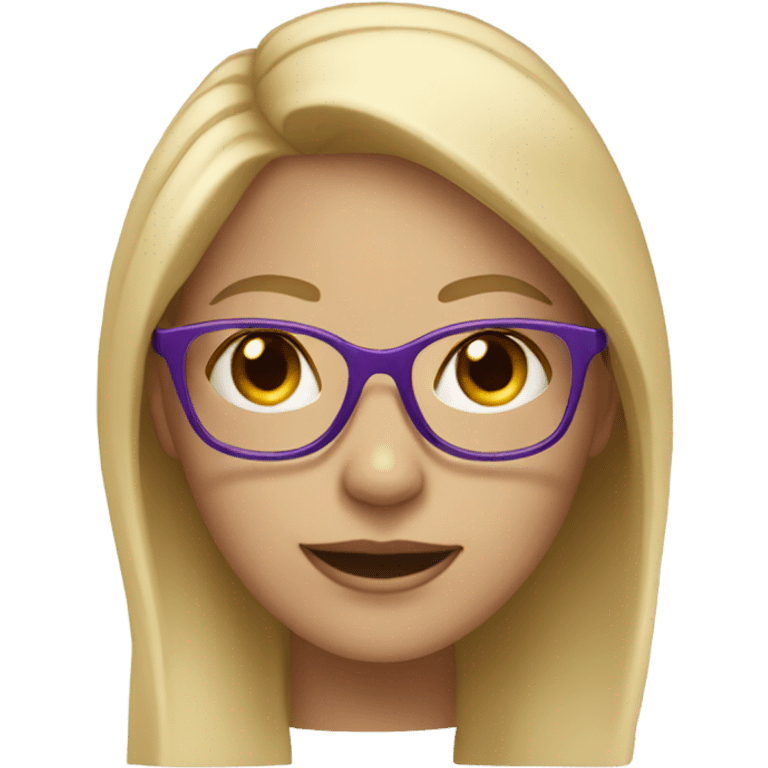 Girl with purple glasses and blonde hair emoji