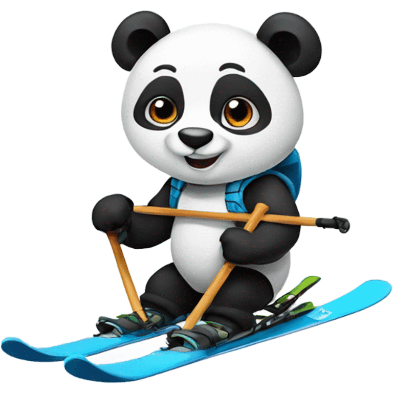 Panda skiing emoji