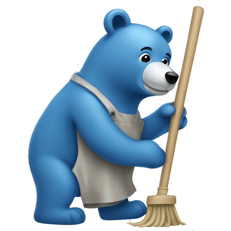 Blue bear cleaning emoji