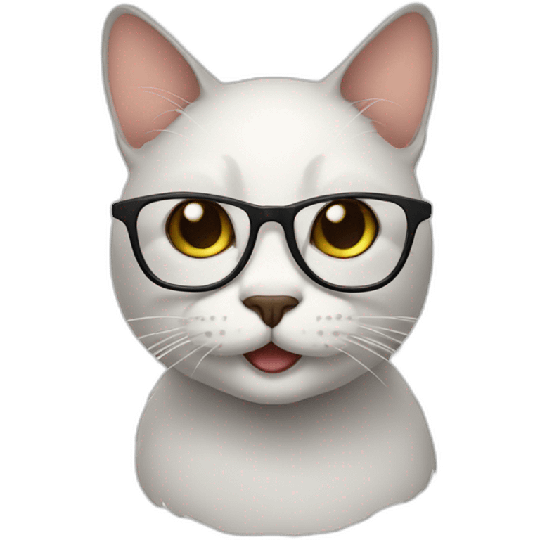 cat happy with glasses emoji