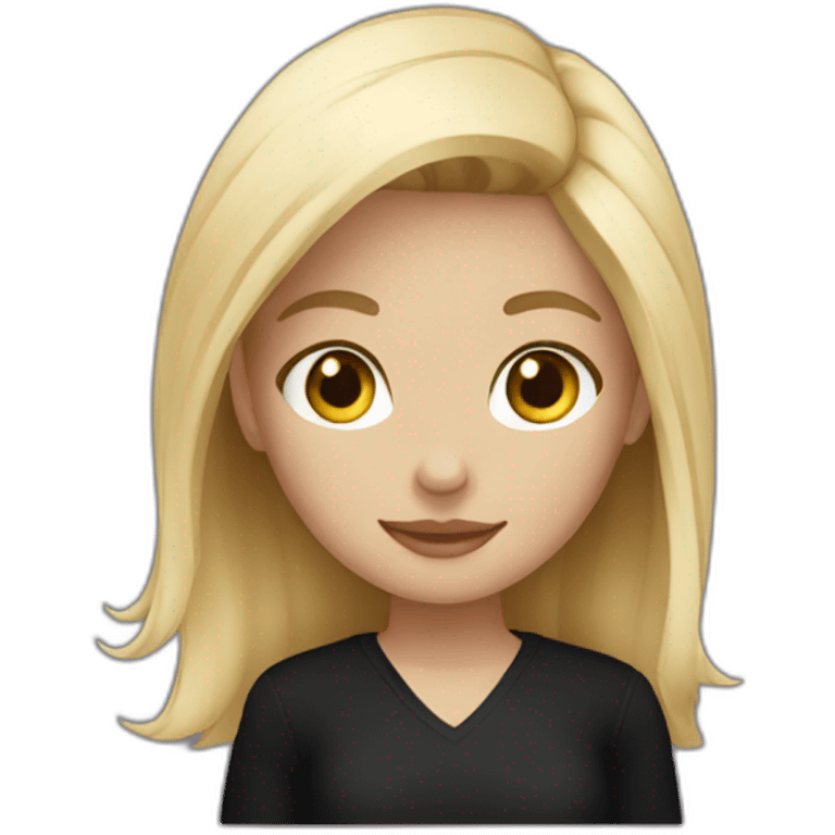 girl, blonde, in black emoji