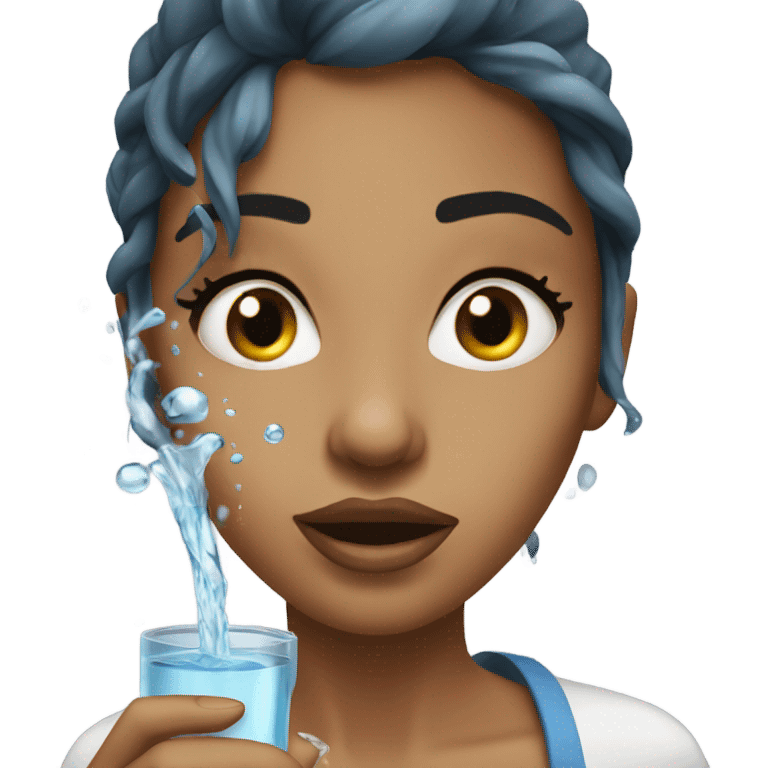 Hot girl with water in face emoji