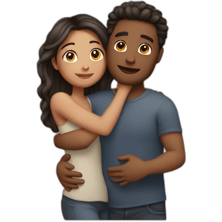 cute couple hugging  emoji