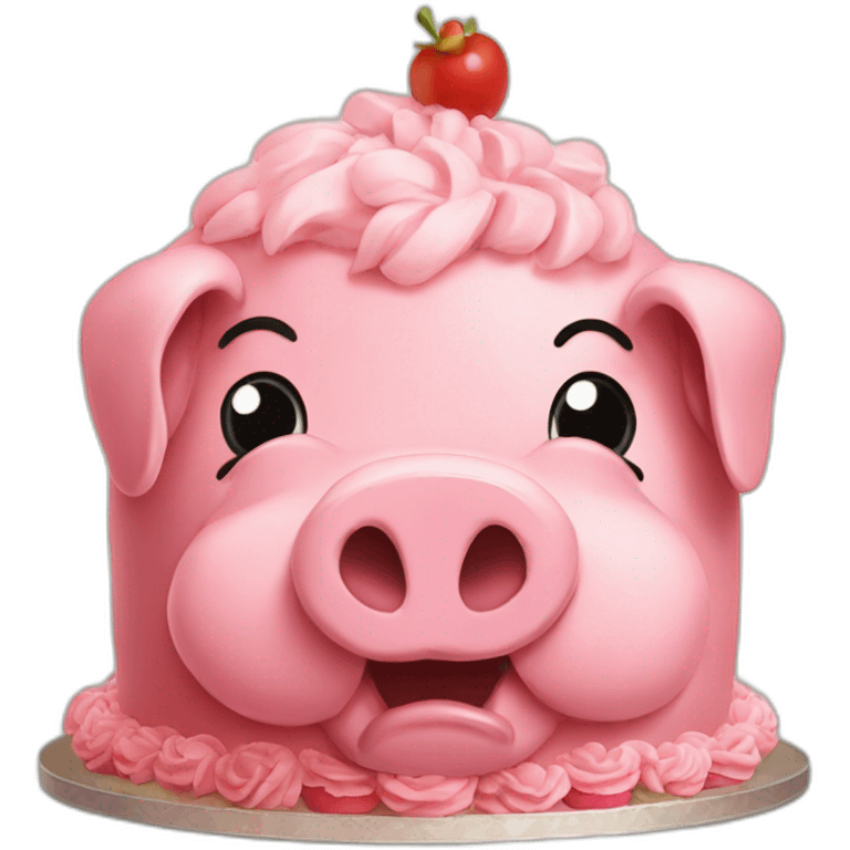 Big pig in cake emoji