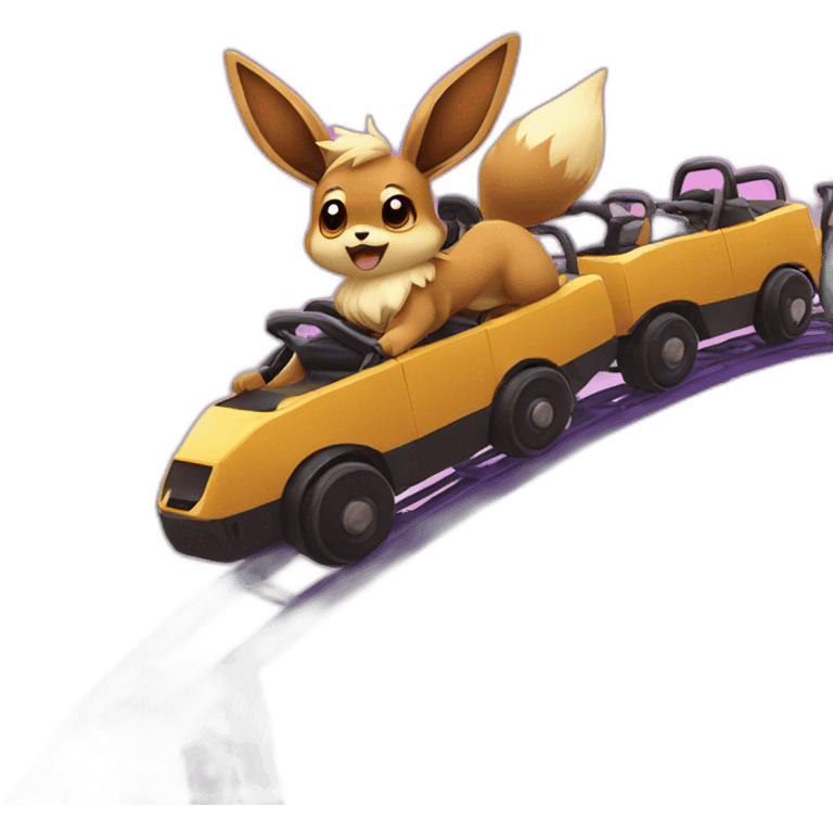 Eevee on a rollercoaster emoji