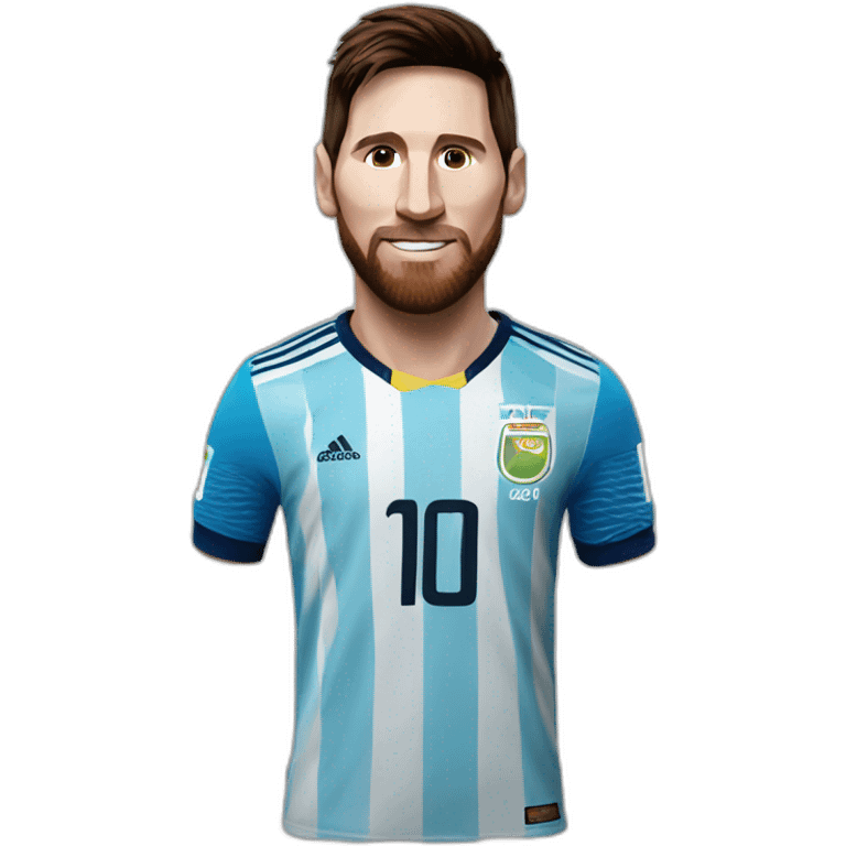 Messi with world cup emoji