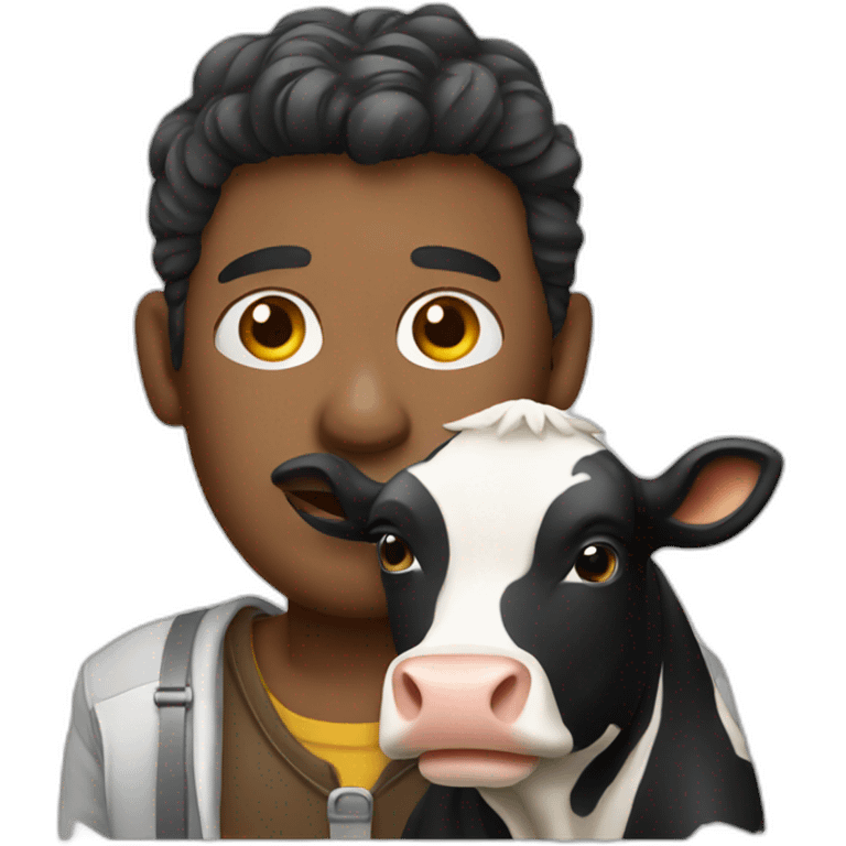 Man with cow emoji