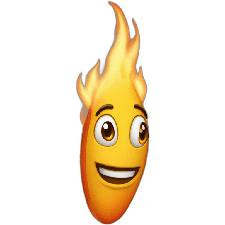 Una fuego con cara y una cremallera en la boca  emoji