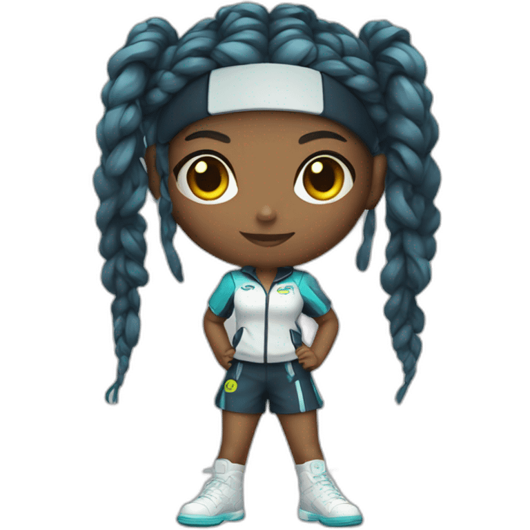 cyberpunk girl in tennis uniform emoji