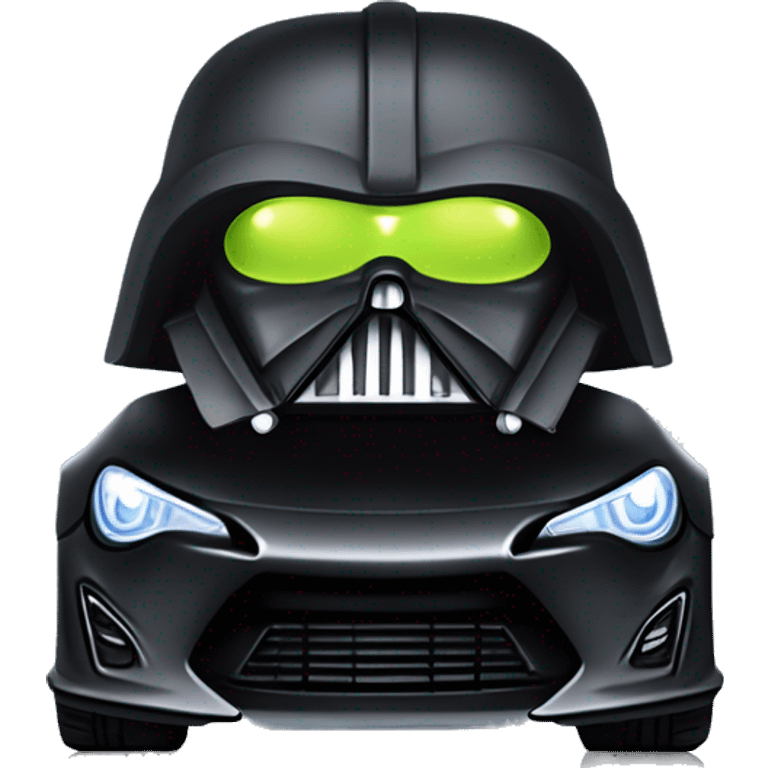 Fr-s Haunted Darth Vader’s ice cube race car with bright white headlights and light saber bumpers  emoji