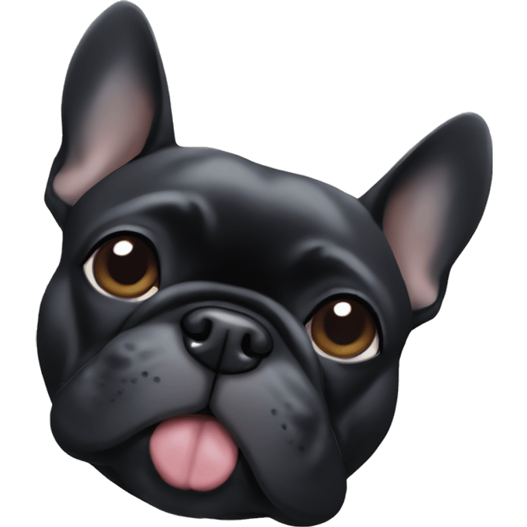 Black Frenchie laying  emoji