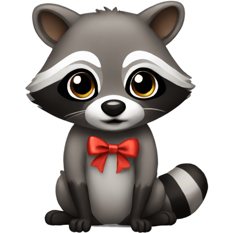 raccoon with bow emoji