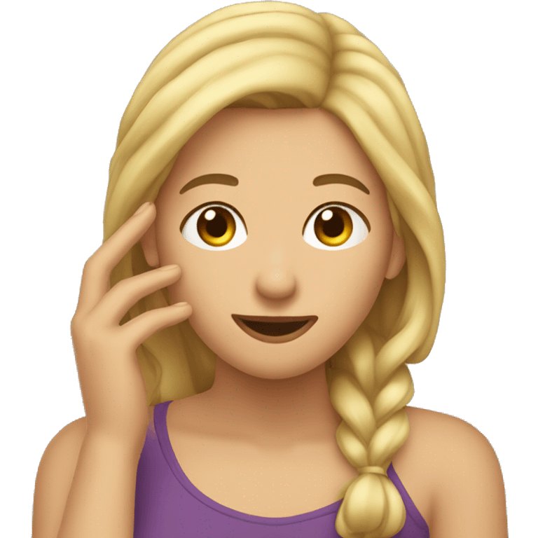 Women tucking hair behind ear emoji