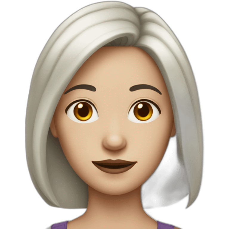 dark hair white skin woman with crooked nose emoji