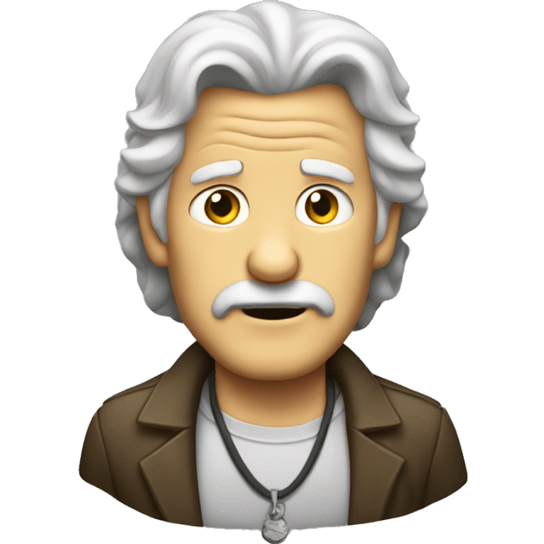 old man with mullet hair mullet goatee necklace shrugging shoulder emoji