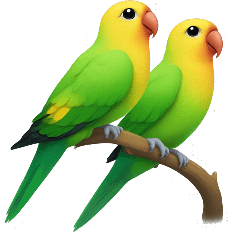 Green and Yellow lovebird emoji