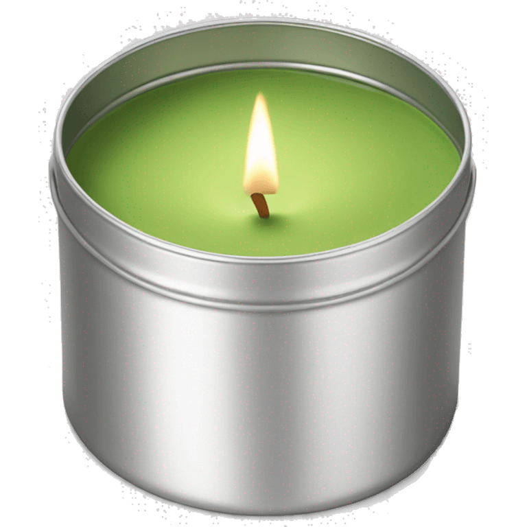 pretty matcha scented candle in silver tin realistic emoji