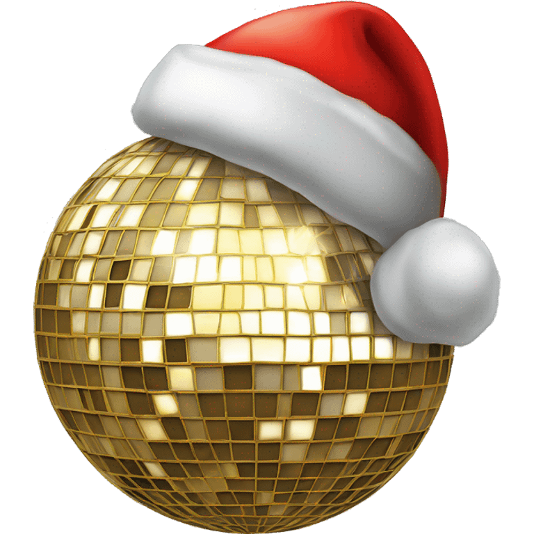 disco ball with a santa hat on it emoji